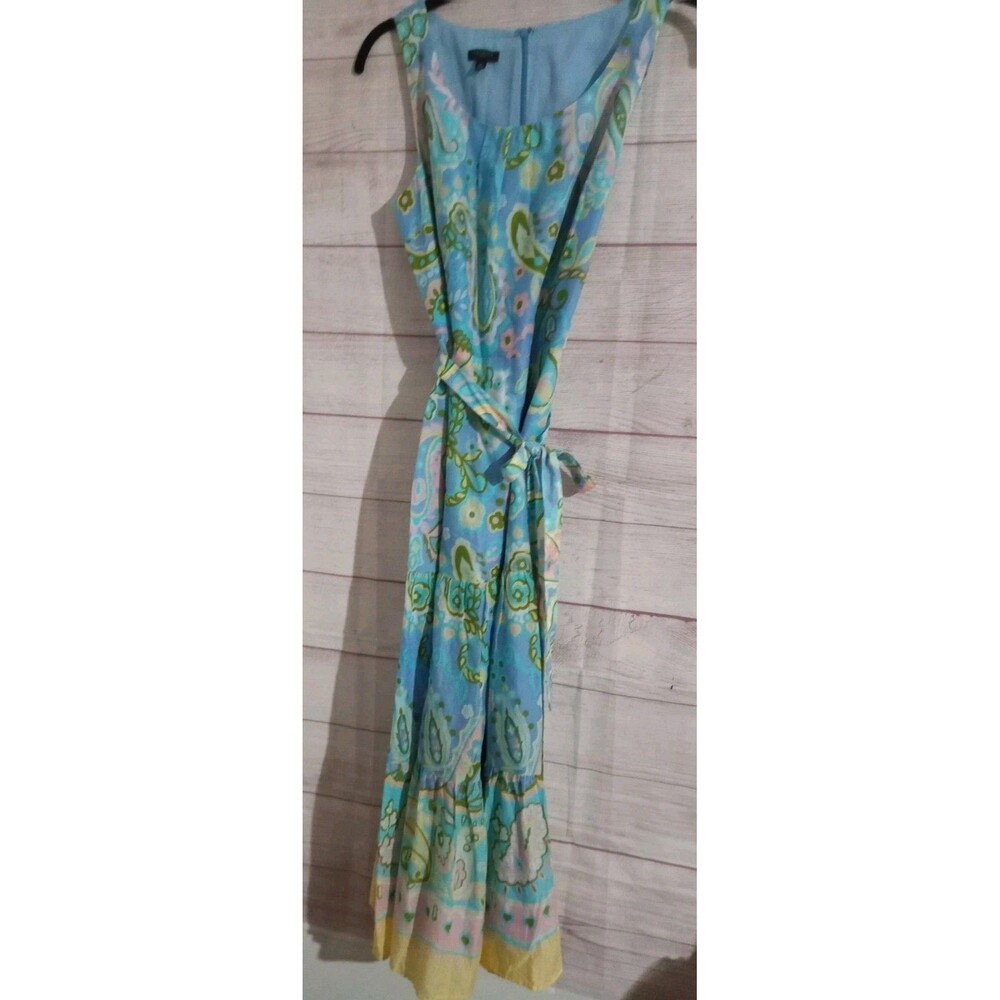 Talbots Blue and Green Paisley Midi Dress